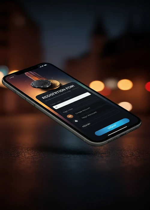 Interfaccia di registrazione intuitiva di Winnita Casino con campi per email e password